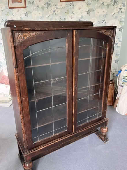 Photo of free Glass fronted Oak cabinet (Chislehurst BR7,) #2