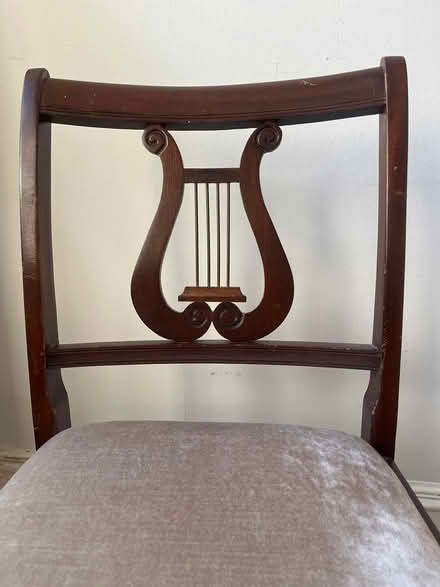Photo of free 4 mahogany chairs- reupholstered (Upper Holloway N19) #3