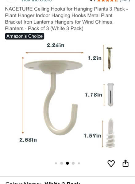 Photo of free 2 x ceiling hooks with screws (Waddon) #1