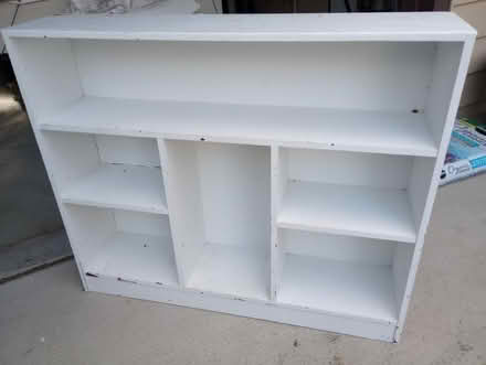 Photo of free bookshelf, rope light, black mirror (55th & Main) #1