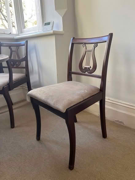 Photo of free 4 mahogany chairs- reupholstered (Upper Holloway N19) #2