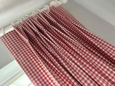 Photo of free Pair of red/white check curtains (Barkham RG41) #3