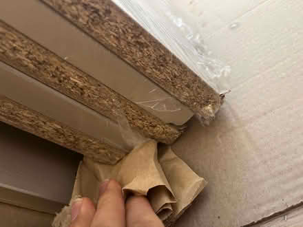 Photo of free 18 beige ikea shelves for PAX wardrobe with slight damage (Balham SW12) #1