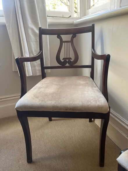 Photo of free 4 mahogany chairs- reupholstered (Upper Holloway N19) #1