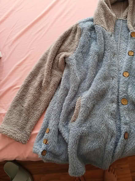 Photo of free Fluffy jumper, blue and grey (Near Dollis Hill Station) #2