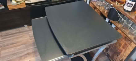 Photo of free Compact Desk with pull out-shelf. W 70.5 cm x D 55.5 cm (Stroud Green N4) #2