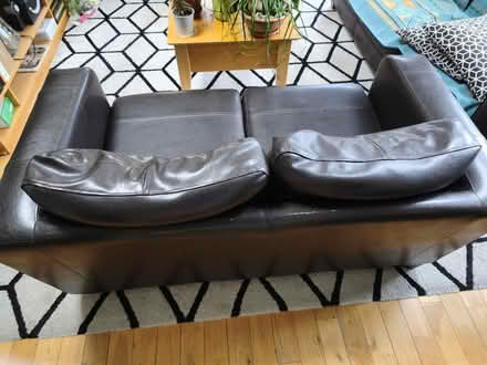 Photo of free 2-Seater Black Leather Sofa (Swords) #2