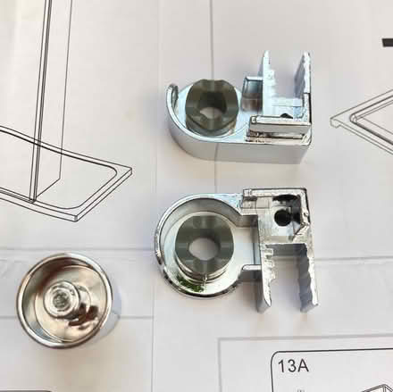 Photo of free Merlyn Shower Flipper Swivel Panel Fittings - 3 Pieces Only (Bilton CV22) #1