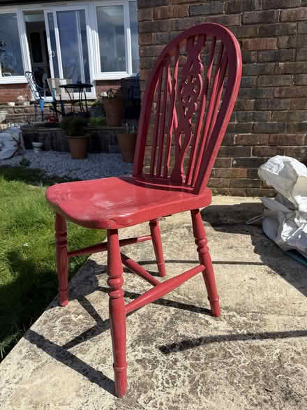 Photo of free Single Wooden Chair (painted red) (Hollingbury BN1) #1