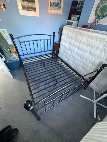 Photo of free Double bed metal frame (Addlestone KT15) #1