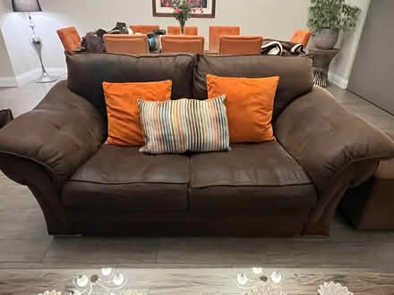 Photo of free X2 Two Seater Sofas and Footstool (Easthorpe CO5) #2