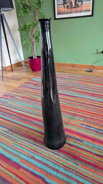 Photo of free Tall black glass vase (South Abingdon Oxfordshire) #1