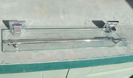 Photo of free Glass and chrome cantelever shelf (Haywards Heath - Near Station) #1