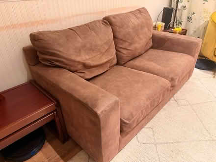 Photo of free Brown microfibre sofa (Offerton SK2) #2