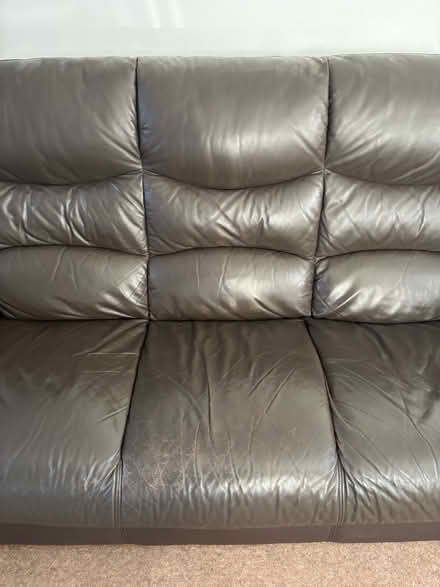 Photo of free Brown Leather Sofa (Bradford on Avon BA15) #2