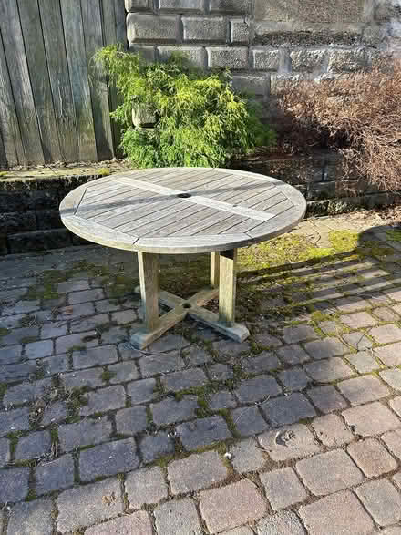 Photo of free Teak Patio Table (East Cambridge) #1