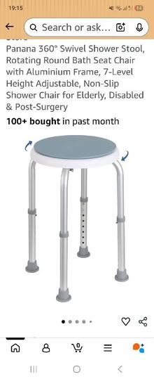 Photo of free 360° Rotating Shower Stool (Wisewood S6) #2