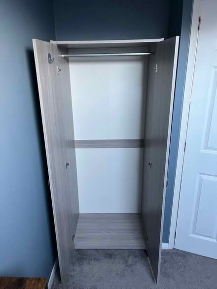 Photo of free Grey wood wardrobe (Manningtree CO11) #2