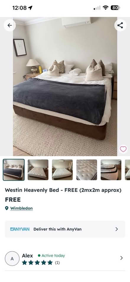 Photo of free 2m x 2m bed (Sw20 8np) #1