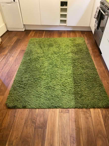 Photo of free IKEA Hampen rug - bottle green -133 x 195cm (4'4" x 6'5") (Walworth SE17) #1