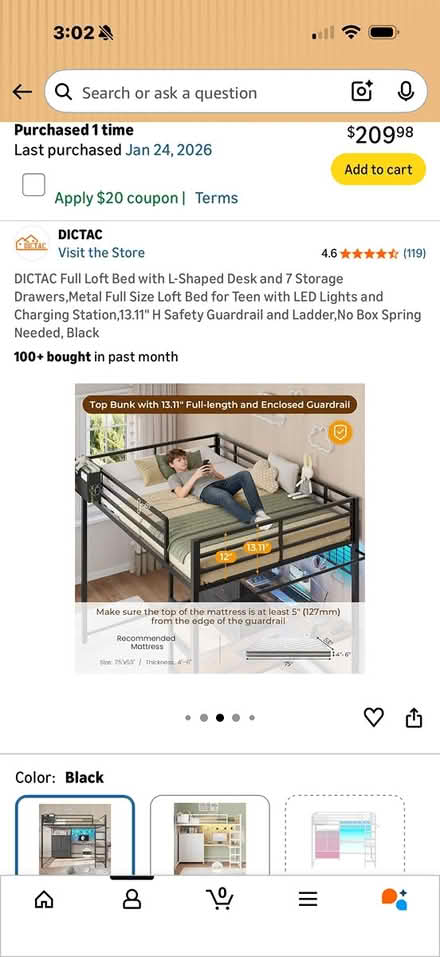 Photo of free Full loft bed and full mattress (Newville Pa) #3