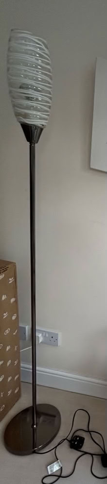 Photo of free Floor lamp, swirled glass pattern (Barkham RG41) #2