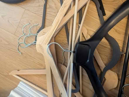 Photo of free Dozen of plastic and wooden hangers (Lawrence Heights) #1