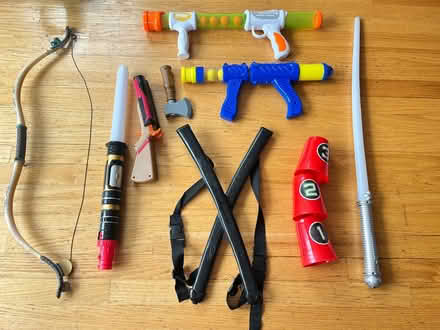 Photo of free Kids toys, guns, bow, axe (Lawrence Expwy & Monroe Street) #1
