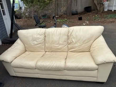 Photo of free Beige leather sofa (Melrose) #1