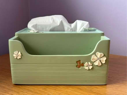 Photo of free Decorative green tissue/storage box (Barkham RG41) #1