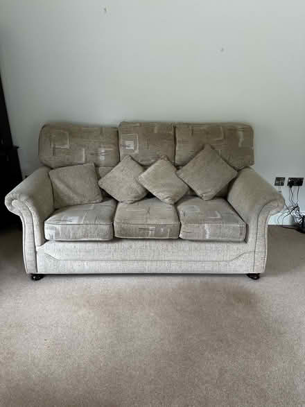Photo of free 3 Seat Sofa and Footstool (Bare LA4) #1