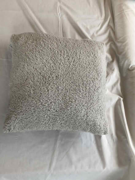 Photo of free Small fleecy cushion grey/very light blue (Harrogate HG2) #1