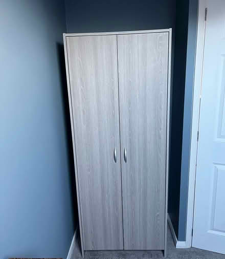 Photo of free Grey wood wardrobe (Manningtree CO11) #1