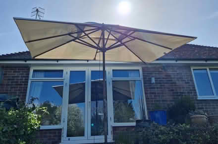 Photo of free Large rectangular cream parasol 3 m x 2 m (Hove Park area BN3) #1