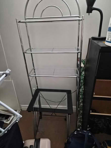 Photo of free Silver shelving unit (Yonge & Bloor) #1