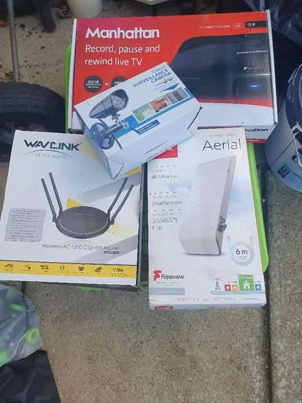 Photo of free TV free view box never used, aerials and security camera (Elstow MK42) #1