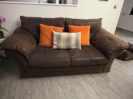 Photo of free X2 Two Seater Sofas and Footstool (Easthorpe CO5) #3