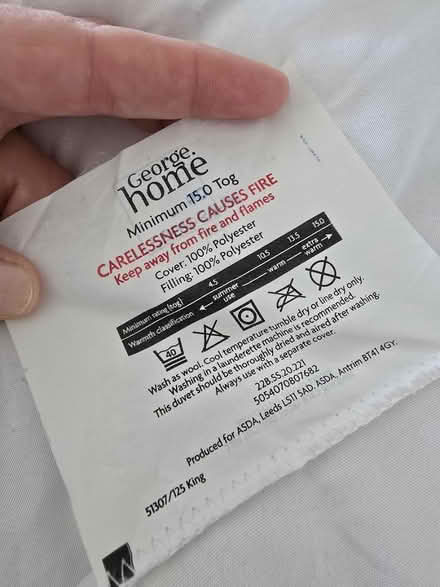 Photo of free King size duvet (Crawley Down RH10) #1