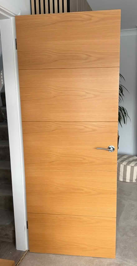 Photo of free 10 oak vaneer internal doors with handles, hinges, fittings (Abbots Bromley WS15) #2