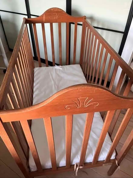 Photo of free Wooden cot with mattress (Woking GU21) #2