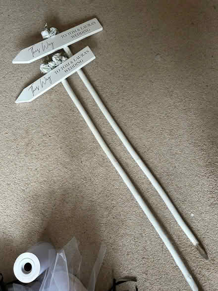 Photo of free Wooden wedding signposts (Bewdley DY12) #1