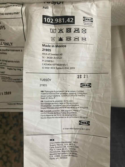 Photo of free Ikea Mattress Topper (South End) #1