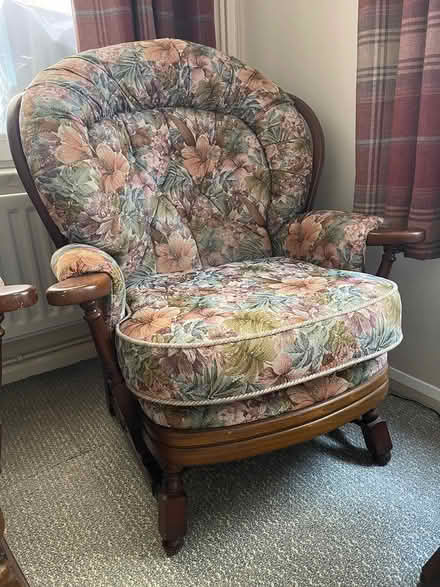 Photo of free Two chairs and footstool (Oxford, Cowley Road area OX4 1) #2
