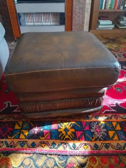 Photo of free Brown Leather Pouffe (Kingstanding B44) #1