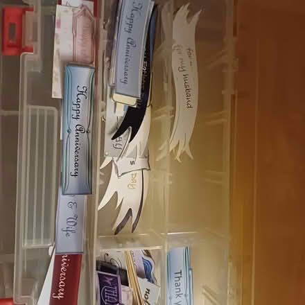 Photo of free Craft box with card making labels (Drighlington, Bradford BD11) #3