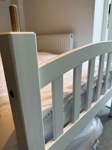 Photo of free Single bed frame with two mattresses (Brook Green W6) #3