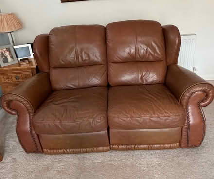 Photo of free 2 x Leather 2 Seater Reclining Sofas (Duffield DE56) #1
