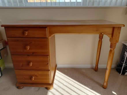 Photo of free Pine desk/dressing table with 4 drawers (Allington NG32) #1