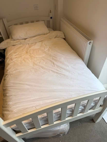 Photo of free Single bed frame with two mattresses (Brook Green W6) #1