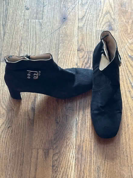 Photo of free Size 81/2 Black Suede Booties (Clason Point Bronx NY) #1
